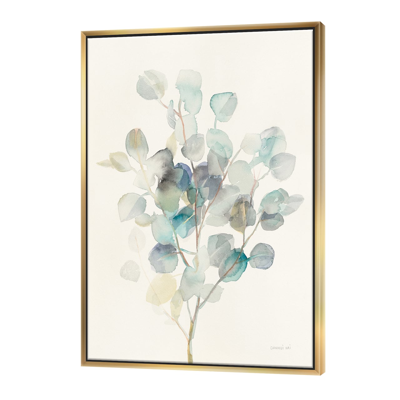 Designart - Eucalyptus leaves I - Farmhouse Canvas in Gold Frame